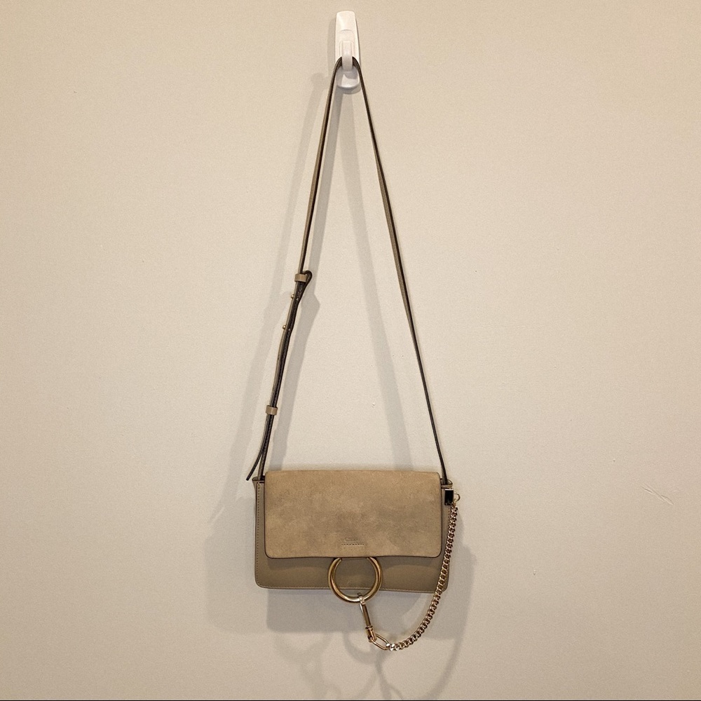 Chloé Faye small shoulder bag in Motty Grey - Picture 4 of 12